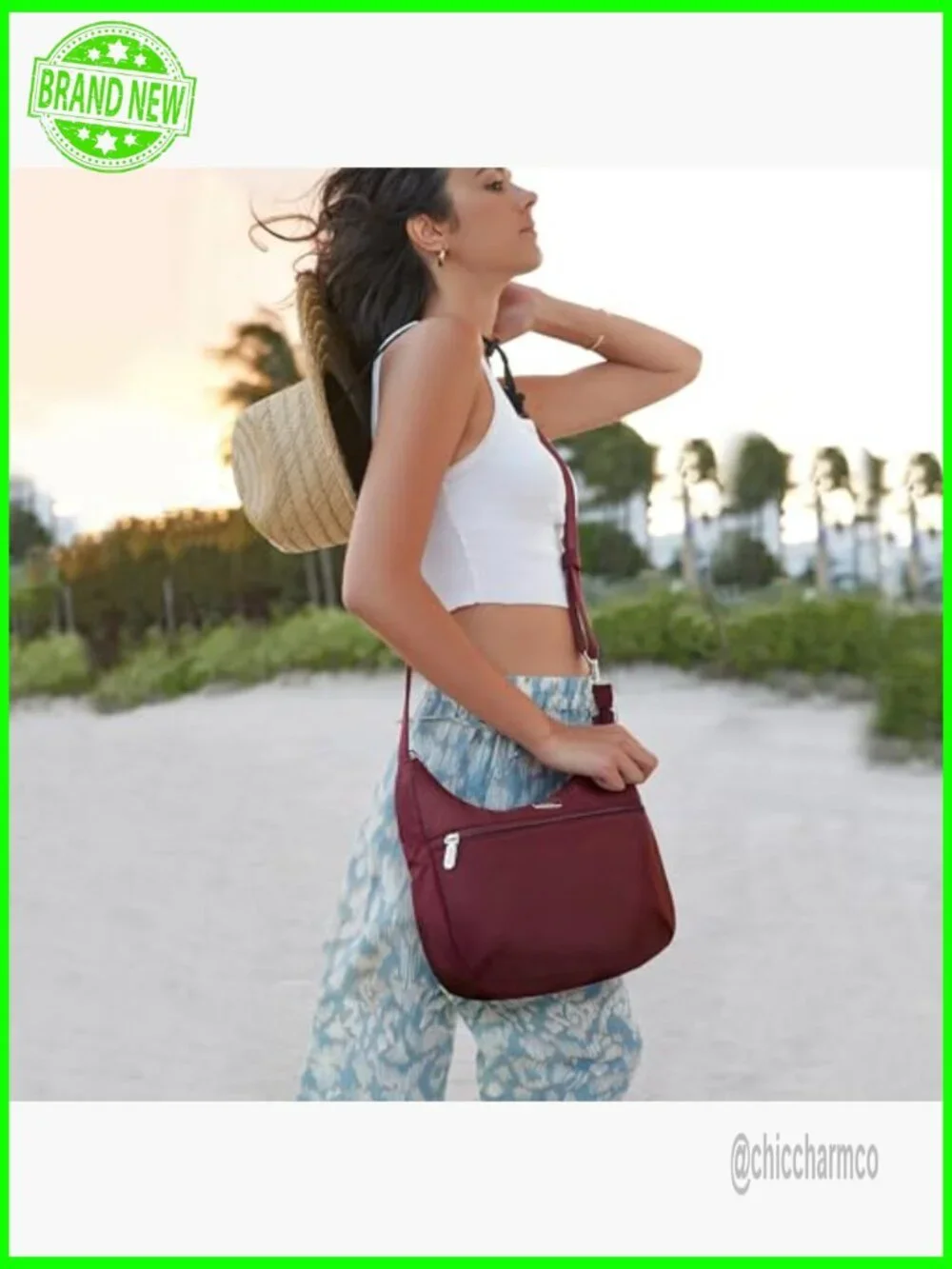 Anti-Theft Crossbody Hobo Bag with RFID Blocking Slash Resistant Nylon